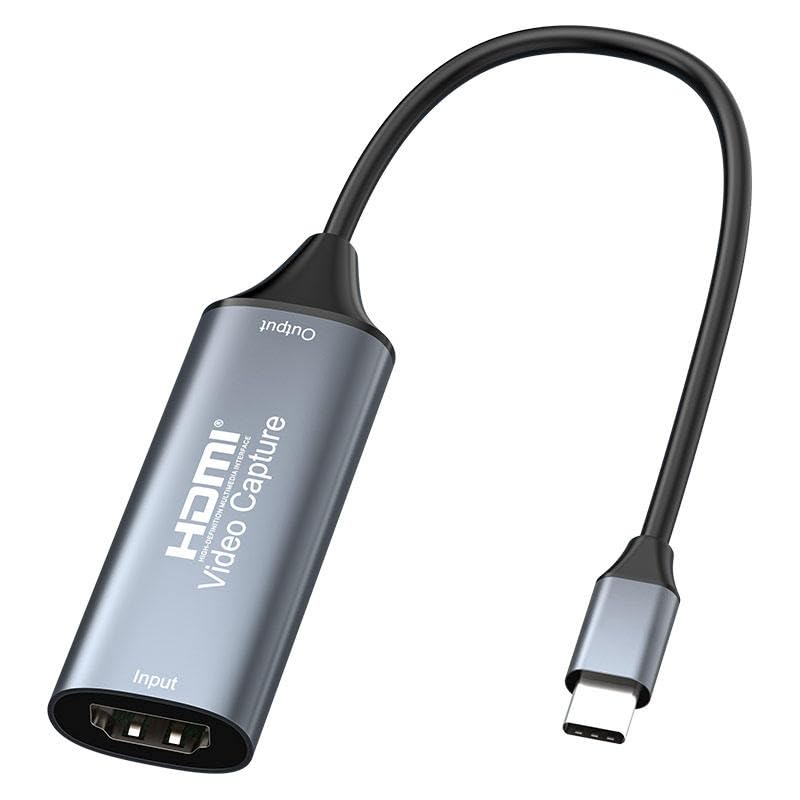 Image of HDMI to USB-C Video Capture Card, 4K Input 30Hz, Type-C Capture Device for Live Streaming, Recording, Gaming, OBS, Zoom, Windows, Mac, Android, Grey CHDDCAPC
