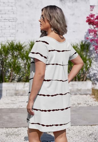 Image of Alaster Women's Casual Summer T Shirt Dress Loose Short Sleeve Tunic Dress with Pocket for Women
