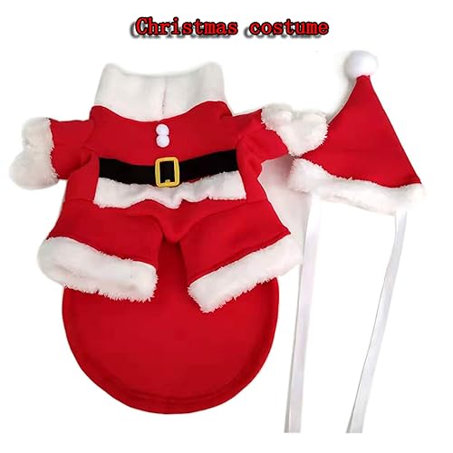 Disfraz de Santa Claus para perros y gatos, pequeño, rojo miniatura 3