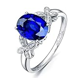 Beydodo no-metal-stamp (Fashion only) oro blanco 18 quilates (750) ovalada Blue Tanzanite