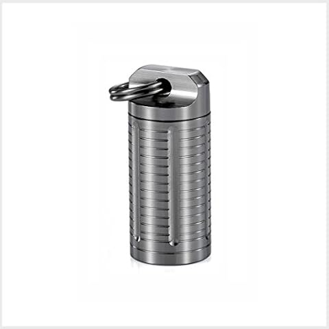 TI-EDC Pill Holder Keychain Titanium Small Pill Fob Container Necklace Holds Nitroglycerin Nitro Aspirin Other Medication Emergency Case for Purse Men Women Cover