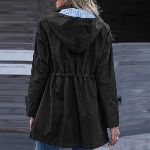 Chaqueta softshell impermeable transpirable de mujer, parka de lluvia paraviento 5
