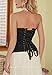 Alivila.Y Fashion Womens Plus Size Prints Overbust Corset Bustier 2615-Black Jacquard-4XL