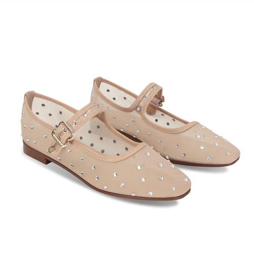 DOEYG Mesh Ballet Flats Shoes for Women Leopard Animal Print Mary Jane Flats Shoes Square Toe Dress Casual Comfortable Velvet Ballerina Shoes2