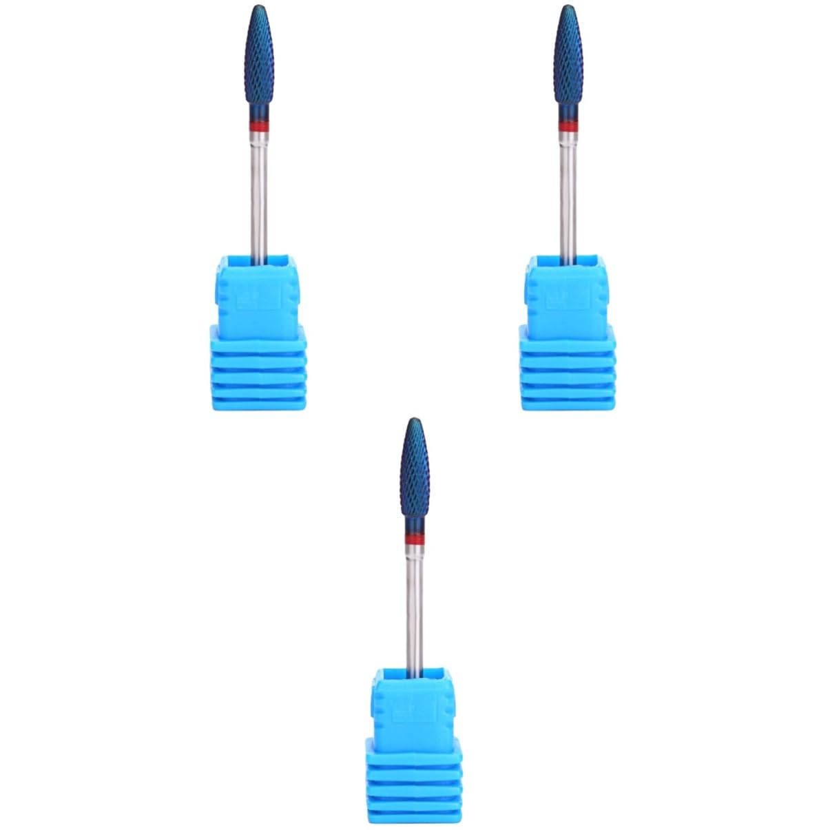 minkissy 3piezas Broca De Molienda De Tungsteno Para Uñas Accesorio Para Artistas De Uñas Cabezal De Acero De Calidad b