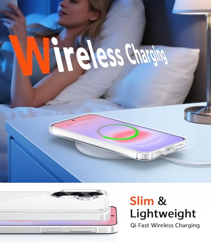Image of FNTCASE for Samsung Galaxy A37-5G Case: Clear A36 Phone Cases with Screen Protector Compatible with Magsafe Slim Anti Yellowing Rugged Shockproof Protective Transparent Cell Cover (Clear)
