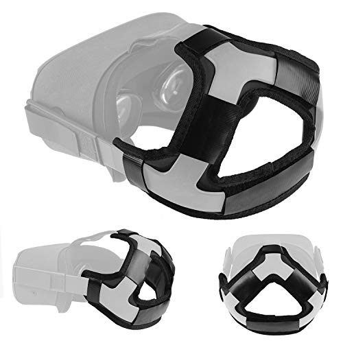 MASiKEN Professional Head Strap Pad for Oculus Quest 2 and Quest Headband Replacement Accessories, Comfortable PU Leather Head Cushion & Reduce Head Pressure (Black)