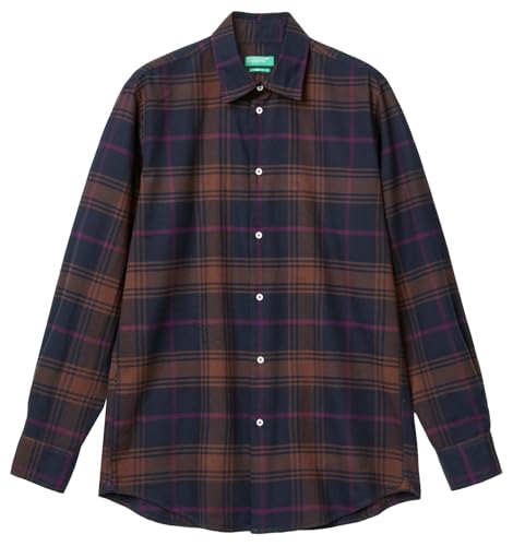 United Colors of Benetton Camicia 5TCRUQ04X, Marrone, XS Uomo