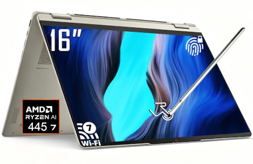 Image of Lenovo Yoga 7a 2-in-1Copilot+ PC Laptop, 16 inch 2K LCD Touchscreen, AMD Ryzen AI 7 445(Upto 50 AI Tops), 24GB LPDDR5X, 1TB SSD, WiFi 7, Backlit KB, Fingerprint, 1080P Webcam, Win11 Home