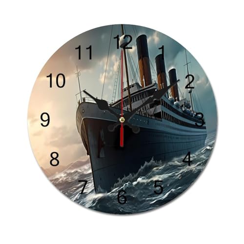 Horloges murales en bois Titanic 34 cm horloge rétro cuisine et salon