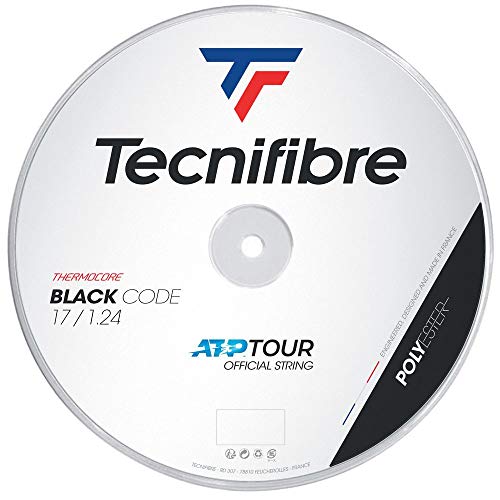 Tecnifibre Unisex – Erwachsene Rolle 200M Black Code 1.24 Tennissaiten, Schwarz, Einheitsgröße