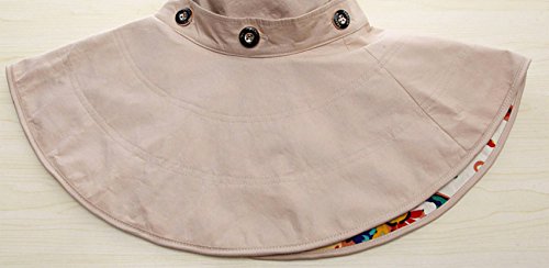 WSLCN chapéu feminino de aba larga com proteção solar dobrável, Bege, tamanho ?nico