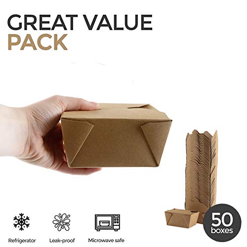 Stock Your Home 1245 Take Out Food Containers Microwaveable Kraft Brown Take Out Boxes 30 Oz (50 Pack) Leak And Grease Resistant Food Containers thumb #1