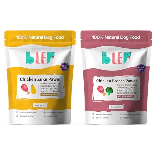 Image of BLEP Fresh Dog Food (Wet)-A Meal Pack | Chicken - Broccoli and Zucchini Gravy (300gm x 1 Each) | Pack of 2-600g