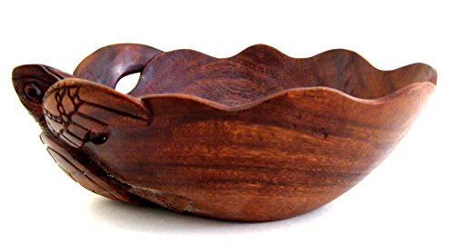 OMA Wooden Turtle Decorative Bowl Centerpiece Hand Crafted Fruit Bowl Serving Bowl Platter Candy Dish Home Decor