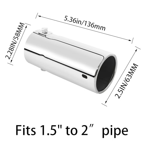 Image of Car Universal Exhaust Tips Stainless Steel Fit 1.5 to 2 Inch Car Exhaust Pipe Modification Tail Throat Tail Pipe Steel Motorcycle Exhaust Tips