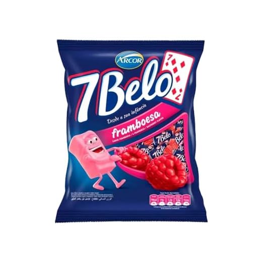 Bala Mastigável 7 Belo Framboesa Pacote 500g