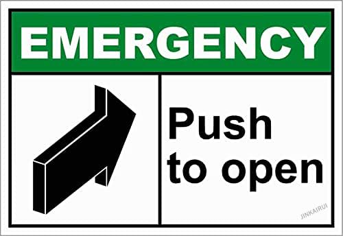 Nouvelle plaque d'avertissement murale décorative, ouverture par pression d'urgence, longue