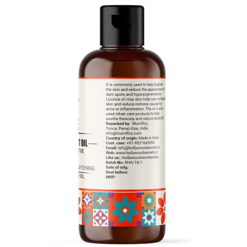 Image of Organic Pure Liquorice Mulethi Licorice Oil Skin Brightening 100 ml