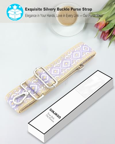 Image of Silvery Purse Straps Replacement Crossbody - Guitar Strap for Purse Crossbody