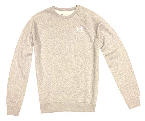 Under Armour Mens Fleece Cotton-Blend ColdGear Crew Sweatshirt (Grey, XL)