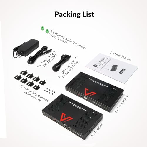 Image of AV Access HDBaseT 3.0 HDMI KVM Extender, Uncompressed 4K@60Hz 4:4:4 Upto 330ft, Zero Latency, USB 2.0 Remote Control, HDR /Dolby Vision, Audio De-Embed, PoH, for Server Room, Gaming & AV Installations