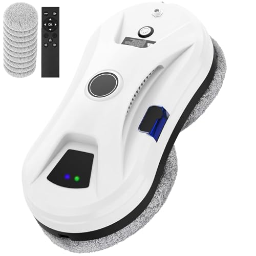 Robot limpiacristales de 5600 Pa, limpiador automático de cristales con navegación inteligente y control remoto. Incluye sistema anticaídas, detección de obstáculos y pulverización ultrarrápida para