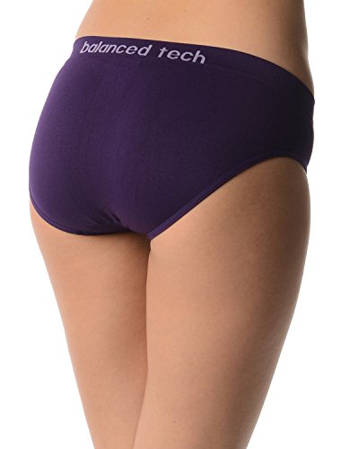 Balanced Tech Women's Seamless Bikini Panties 6-Pack - BlackBerry/Tulip Assorted - Medium