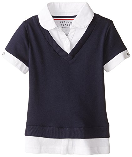 French Toast Girls' Short Sleeve Cropped Cardigan Polo