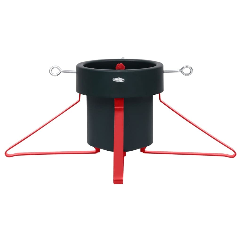 vidaXL Support de Sapin de Noël Base d'arbre de Noël Porte-Sapin Support d'arbre de Noël Base de Sapin de Noël Vert et Rouge 46x46x19 cm