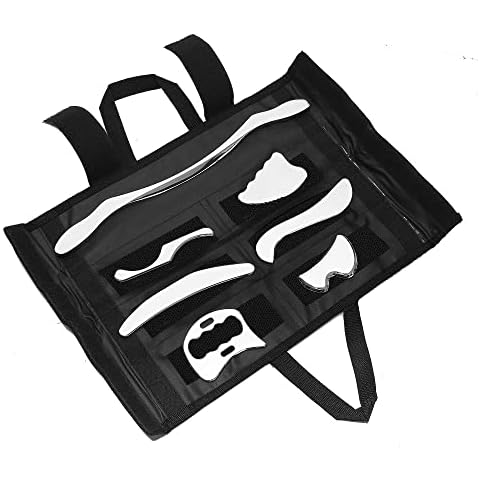 FeelFree Sport Stainless Steel Gua Sha Scraping Massage Tool Set of 7 Pieces-Muscle Scraper-IASTM Tool for Soft Tissue Mobilization Physical Therapy Cover