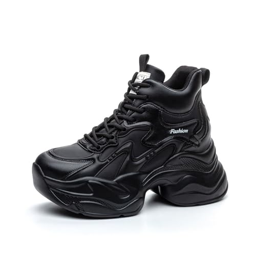 Women's Orthopedic Sneakers Stylish Walking Shoe,Fashion Lace Up Height Increasing Chunky Shoes Non Slip Platform Dad Shoe