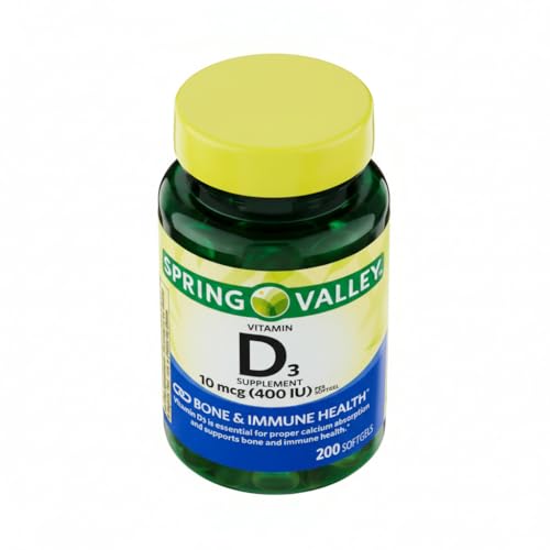 Vitamin D3 10 mcg (400 IU) 200 Softgels - Dietary Supplement (Pack of 1)