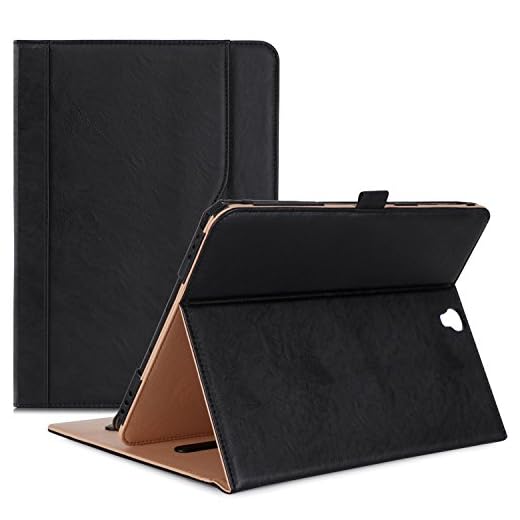 ProCase Samsung Galaxy Tab S3 9.7 fodral, stående folio vikbart fodral för Galaxy Tab S3 Tablet (9,7 tum, SM-T820 T825 T827), automatisk sovvakning, med pennhållare dokument kortficka – svart
