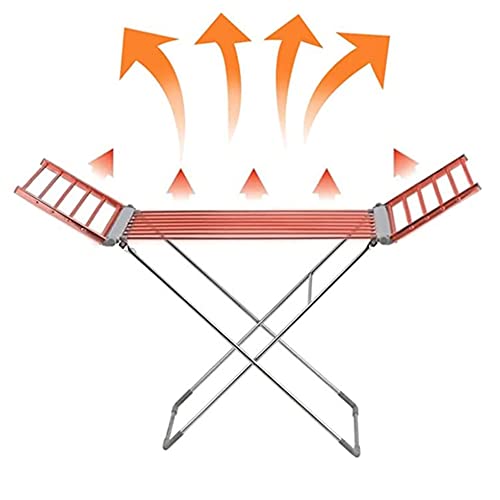 IMYOGI Indoor Electric Heated Clothes Airer Dryer, Winged Laundry Drying Rack, Foldable Metal Clothes Airer Clothes Dryer Rack for Socks, Bed Linen, Clothing