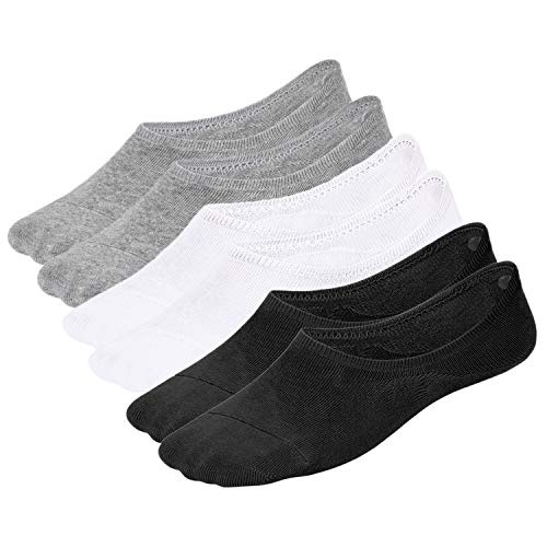No Show Liner Socks Women - (Size 4-7) Low Cut Invisible Cotton Sneaker Socks with Non Slip Grip 6 packs