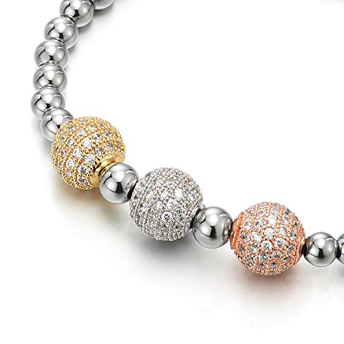 COOLSTEELANDBEYOND Perline Catena Bracciale