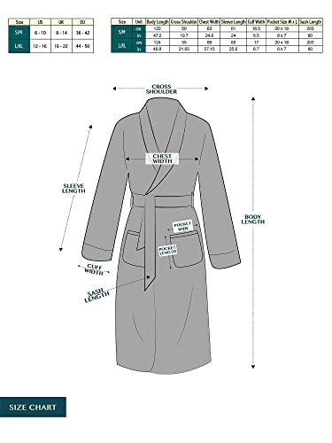 Image of PAVILIA Women's Plush Fleece Robe, Soft Cozy Long Bathrobe with Satin Waffle Trim, Warm Lightweight, Pockets & Tie Belt