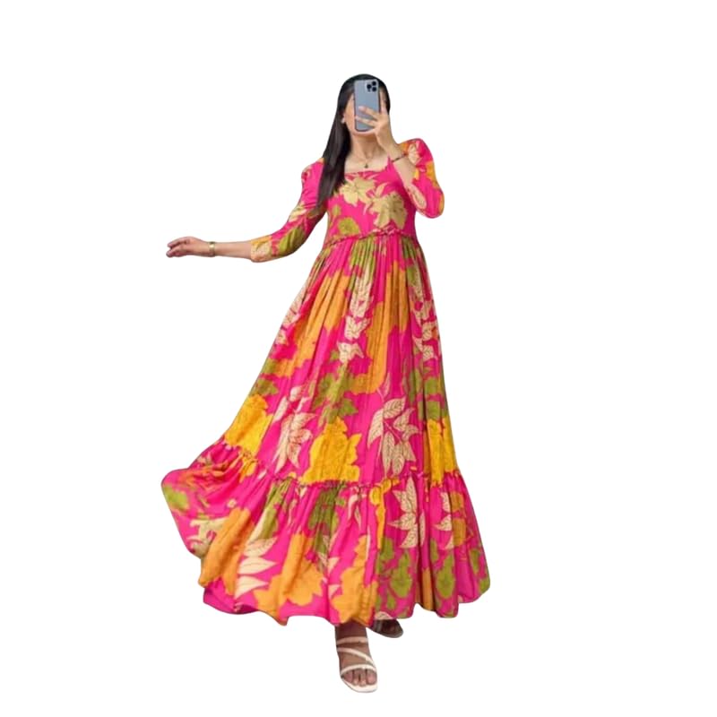 V_F_Stylesh New Look Attractive Georgette Beutiful Gwon Plain Heway Flower Printed Gown_Berlin-image-29