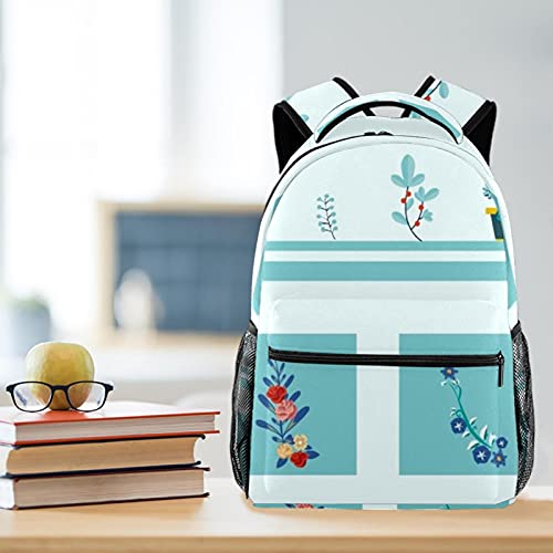 Sac à dos décontracté durable pour étudiants multicolore géométrique floral