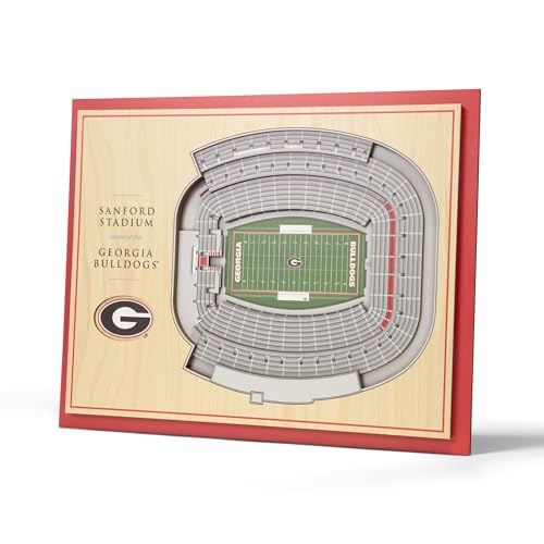 YouTheFan NCAA Georgia Bulldogs 5-Layer StadiumView 3D Wall Art -