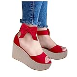Entspannen Sie sich Gehen Sie ruhiger und stehen Sie stundenlang ohne Anstrengung oder Ungleichgewicht.damen sandale capri sandalen pantoletten mit natur kork-fussbett und angenehm weichem sohle aus feinem velourleder keilabsatz schuhe bequeme pantolette hausschuhe sommer aushöhlen blumen sandaletten casual slingback slippers für indoor outdoor