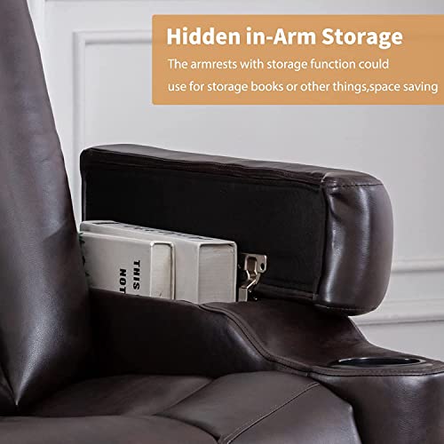 Phoenix Home Power Chair For Living Room Theater Recliner, Brown #TOP6