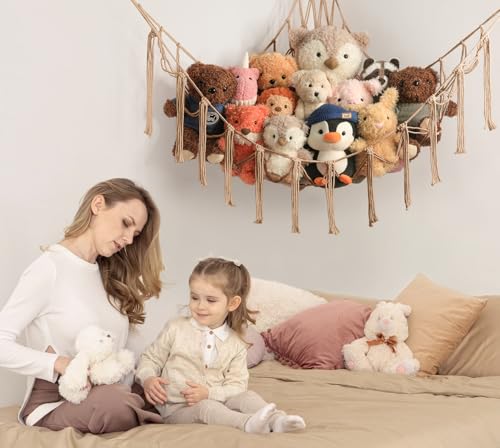 image for mirolam Stuffed Animal Storage Hammock or Net Corner - Large Toy Hammo