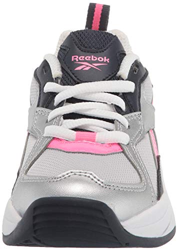 Reebok Rbk Xeona Girls,Silver Metallic/Collegiate Navy/Solar Pink,6.5 Little Kid #TOP1