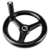 LANTRO JS Handrad mit Kurbel 18 x 200mm Schwarz 3 Speichen Handrad kurbel für Drehmaschine Fräsmaschine