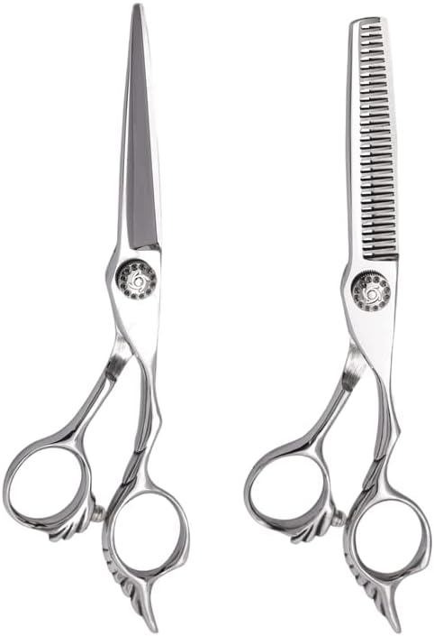 Hair Cutting Shears, 6 Inch Silver 440C Stainless Steel Scissors Fashionable Fine Hair Scissor For Cutting Barber Styling Set