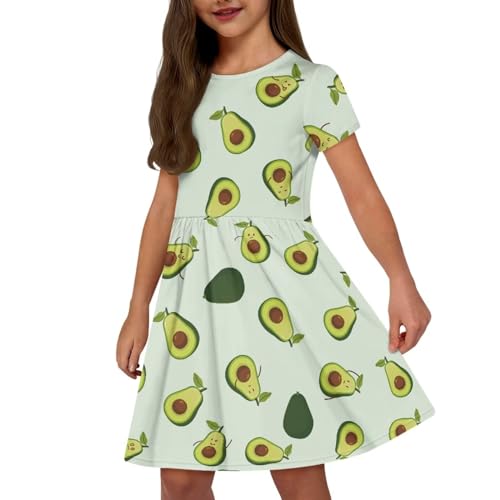 Image of Short Sleeve Dress for Girls with Pockets Cute Toddler Girl Clothes Summer 2-12
