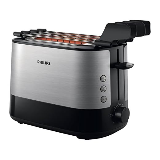 Philips HD2639/90 - Tostadora (730 W, ranura extra grande, accesorio para sandwich), color negro y plata