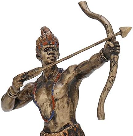 Miniatura 6 de Veronese Design Ochosi Santeria Orisha The Divine Hunter - Estatua de acabado de bronce antiguo pintado a mano de 3 7/8 pulgadas